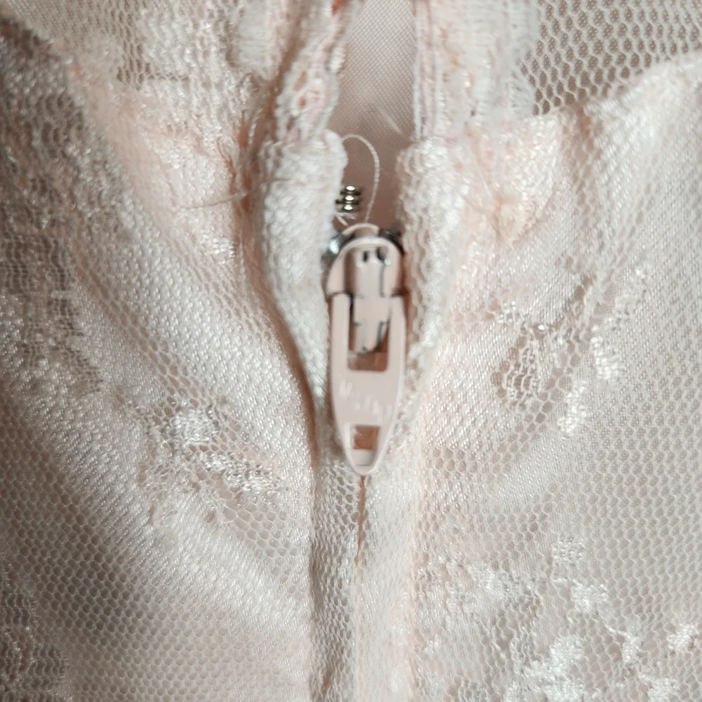 Susan Roselli for Vijack Womens |VTG 13/14| VTG 80s Pastel Pink Lace Midi Dress - Picture 7 of 10